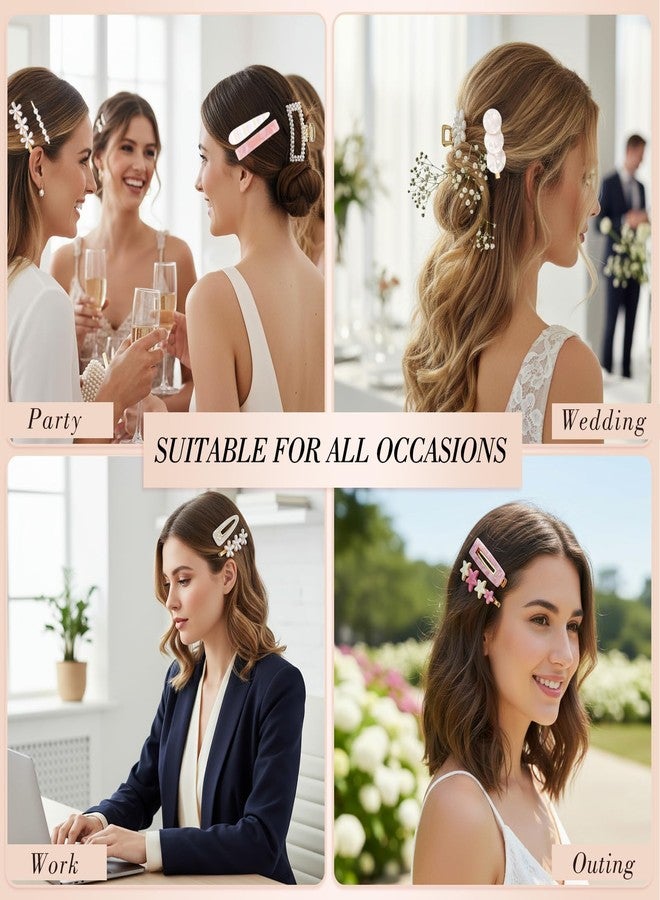 SUMAJU 20 Pcs Decorative Hair Clips, Fashion Hair Accessories Wedding Bobby Hair Pins Cute Barrettes for Women and Girls, Pearl Small Fancy Hair Clip for Short and Fine Hair, Birthday Valentines Day Gifts - Image 5